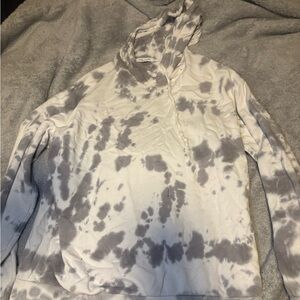 Caution To The Wind Gray Tie-Dye Hoodie